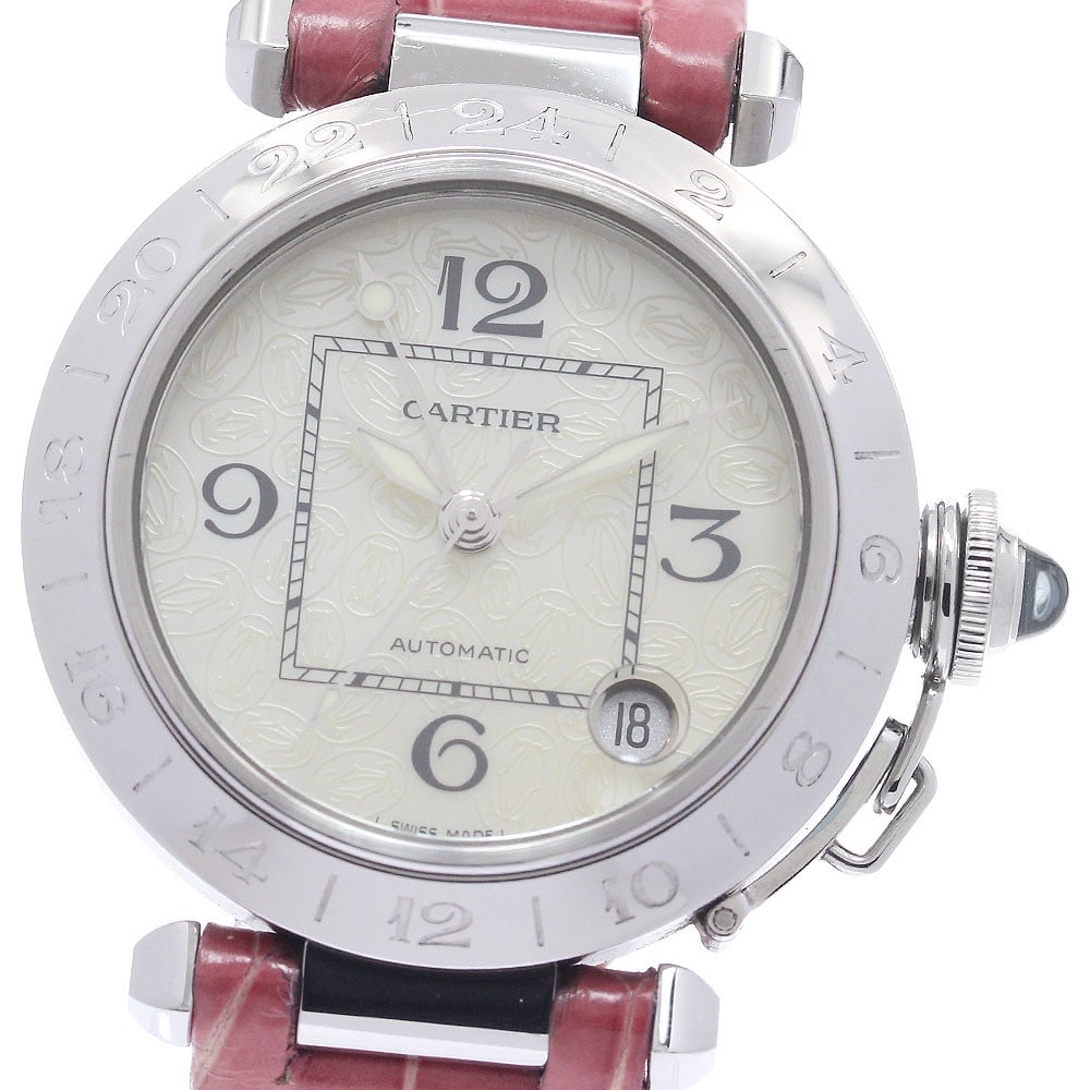 Cartier Pasha C Meridian Automatic GMT White Shell Wristwatch
