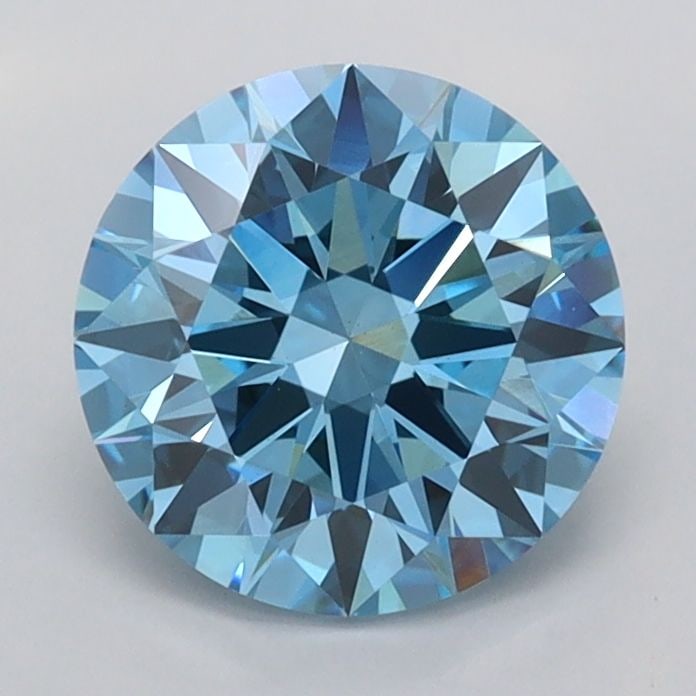 Ideal Loose Diamond - ROUND 1.53ct Fancy Vivid Blue VS1