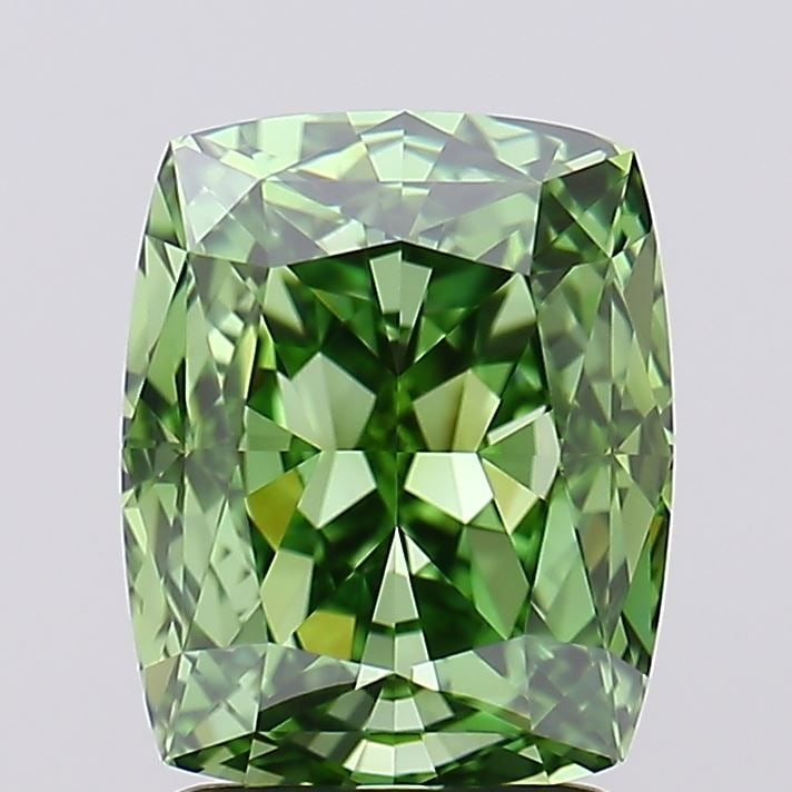 Loose Diamond - CUSHION MODIFIED 2.81ct Fancy Vivid Green VVS1
