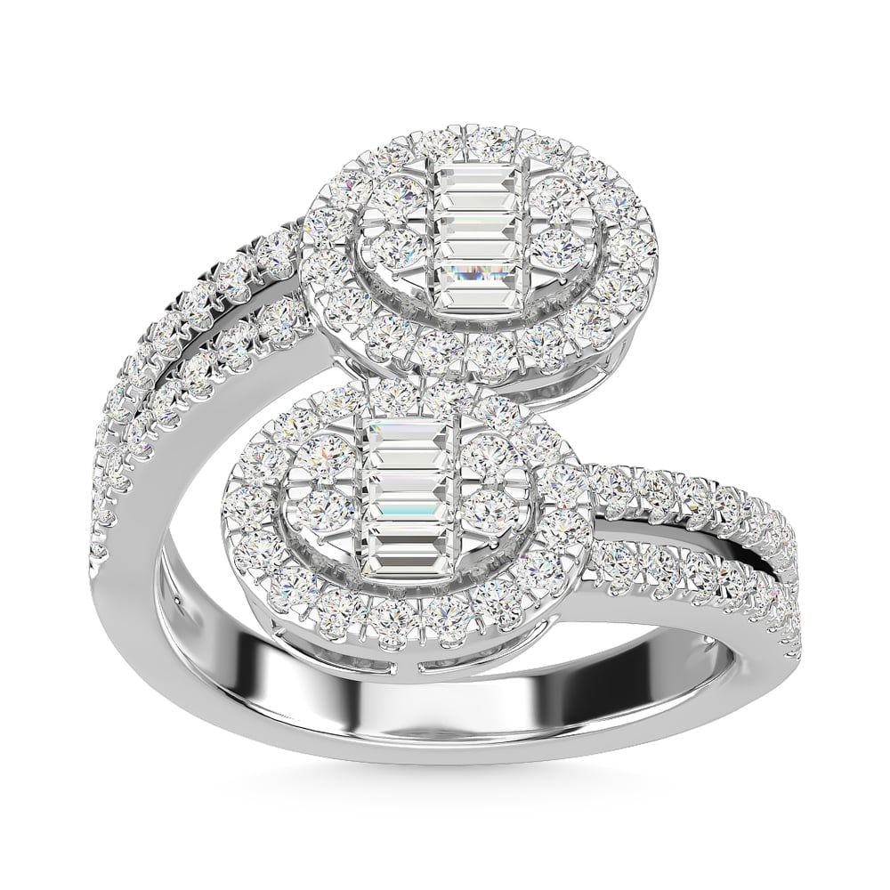 14K White Gold Diamond 1 Ct.Tw. Fashion Ring: 14K White Gold Diamond 1 Ct.Tw. Fashion Ring 14k White Gold Stone Color: G-h Stone Clarity: Si1 Each ring is presented in standard size 6.5. Complimentary resizing is available between sizes 510 (in 1