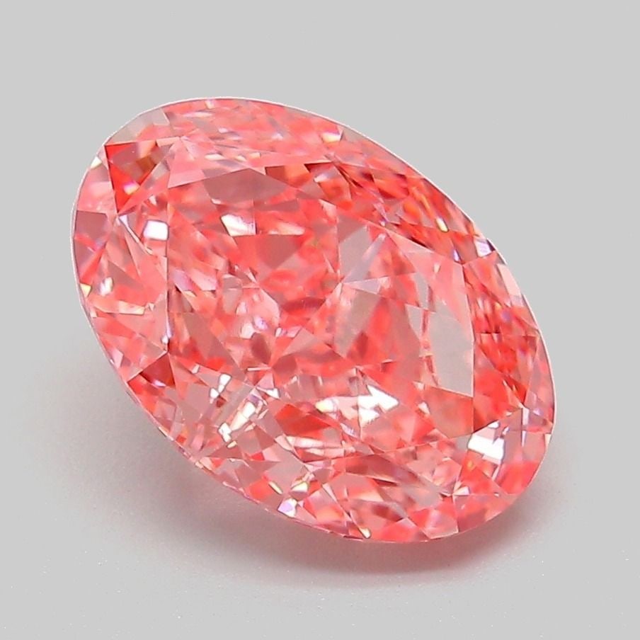 Loose Diamond - OVAL 3.09ct Fancy Vivid Pink VVS2: Loose Diamond - OVAL 3.09ct Fancy Vivid Pink VVS2 Source: This is a real non-mined Diamond that has been grown in a lab Shape: OVAL Carats: 3.09 Color: Fancy Vivid Pink Certification: IGI Video: