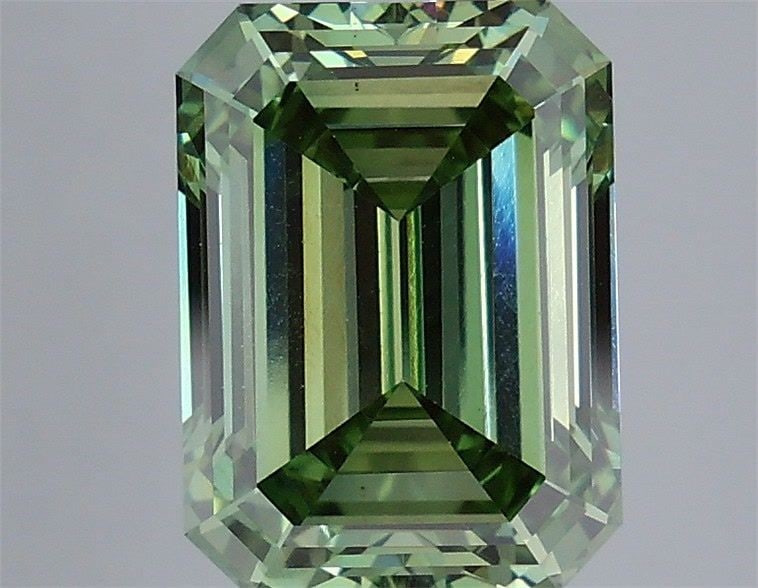 Loose Diamond - EMERALD 4.09ct Fancy Vivid Green VS1