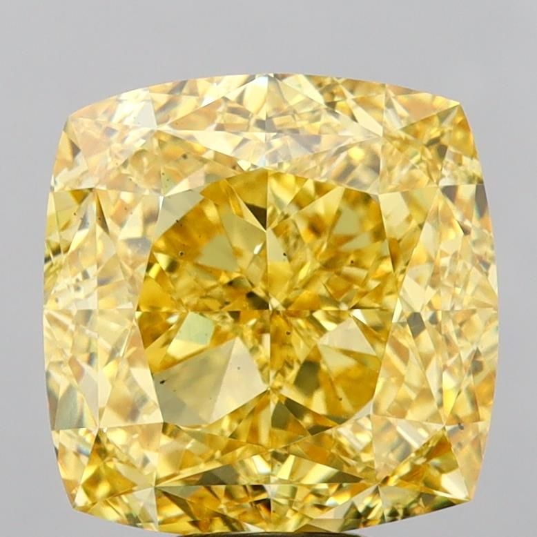Loose Diamond - CUSHION MODIFIED 11.33ct Fancy Intense Yellow VS2