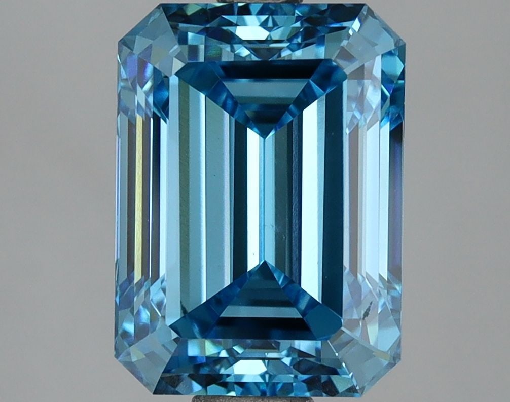 Loose Diamond - EMERALD 3.51ct Fancy Vivid Blue VVS2