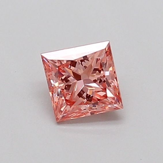 Loose Diamond - PRINCESS 0.38ct Fancy Intense Brownish Pink VVS2