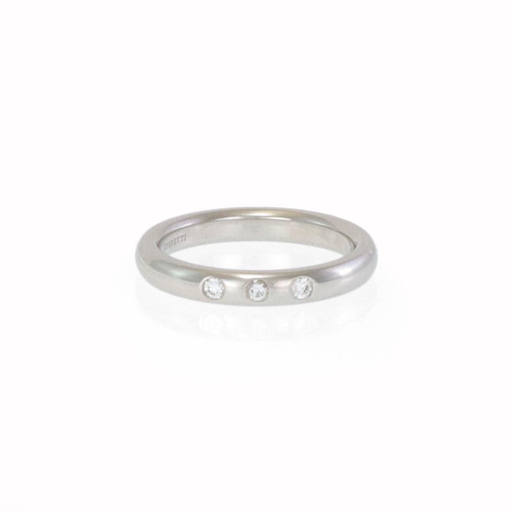 Tiffany & Co. Elsa Peretti Platinum Wedding Band with Diamonds Size 4.5: Tiffany & Co. Elsa Peretti Platinum Wedding Band with Diamonds Size 4.5 This exquisite wedding band ring is an authentic piece from Tiffany & Co., designed by renowned designer Elsa Peretti. The ring 