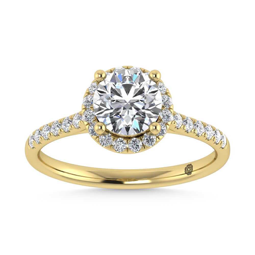 10K Yellow Gold 1 1/4 Ct.Tw. Lab Grown Diamond Halo Engagement Ring (IGI Certified Center 1 CT) (1 of 4)