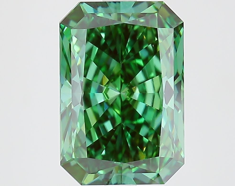 Loose Diamond - RADIANT 3.82ct Fancy Vivid Green VVS2