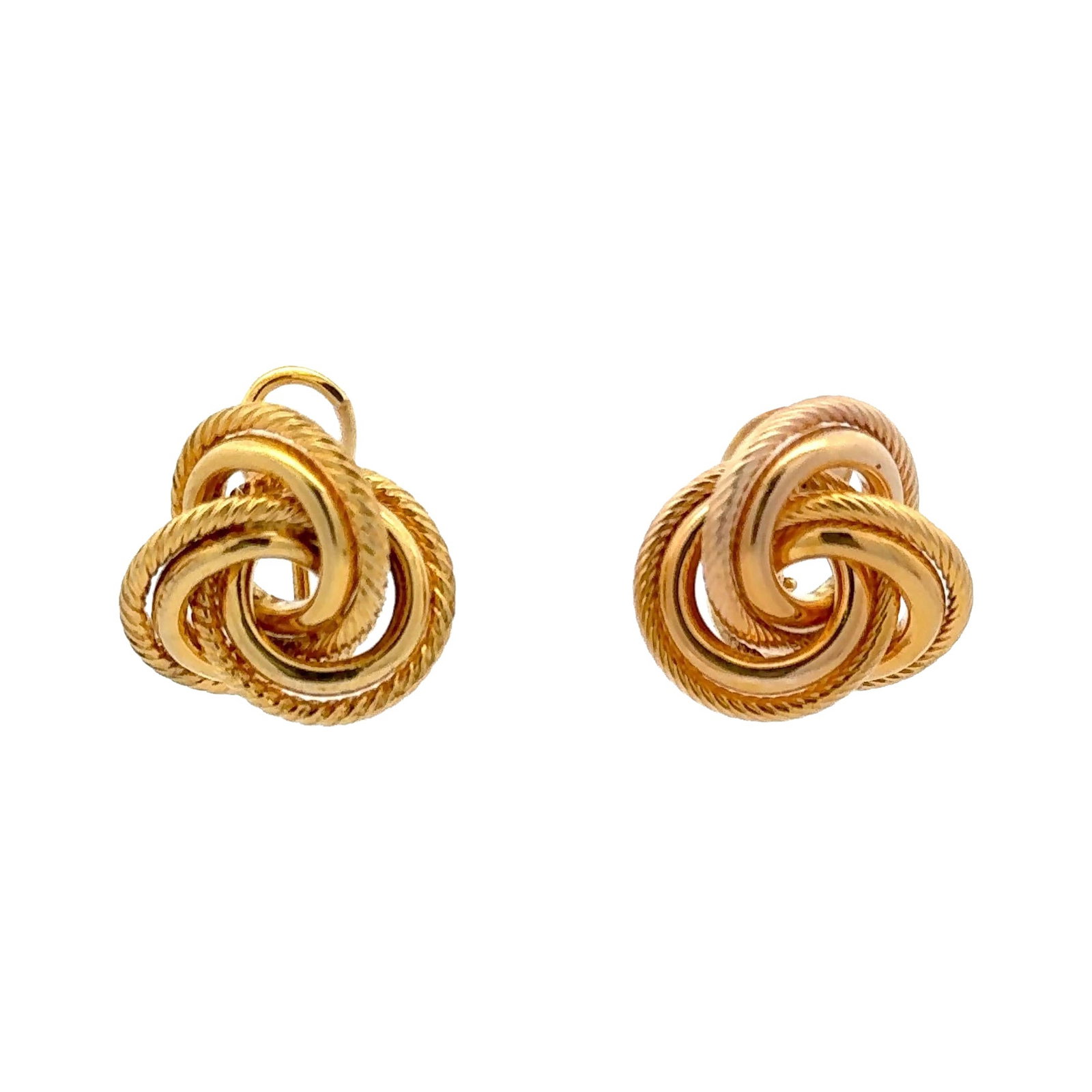 Harbor Diamonds 14K Yellow Gold Braided Knot Stud Earrings