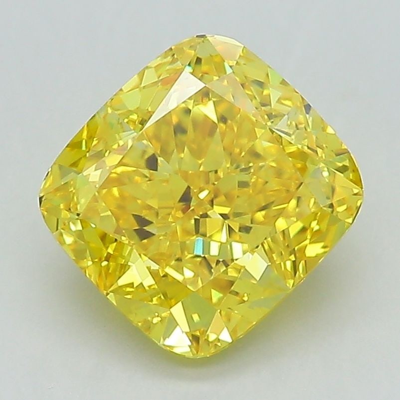 Loose Diamond - CUSHION MODIFIED 2.78ct Fancy Vivid Yellow VS1