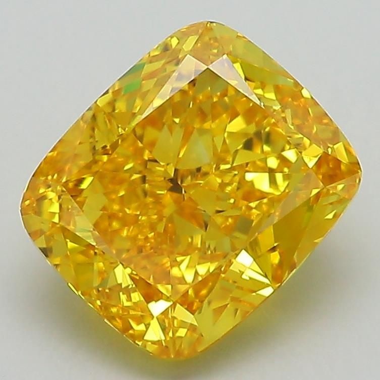 Loose Diamond - CUSHION MODIFIED 2.95ct Fancy Vivid Yellow VVS2