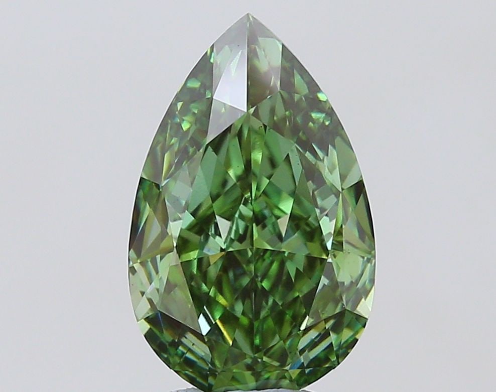 Loose Diamond - PEAR 4.01ct Fancy Vivid Green VS1