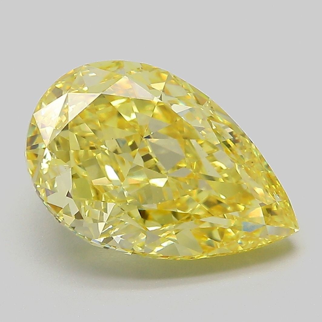 Loose Diamond - PEAR 5.09ct Fancy Vivid Yellow VS1