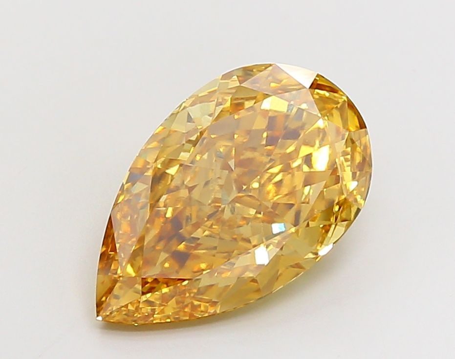 Loose Diamond - PEAR 7.55ct Fancy Vivid Brownish Yellow VS1