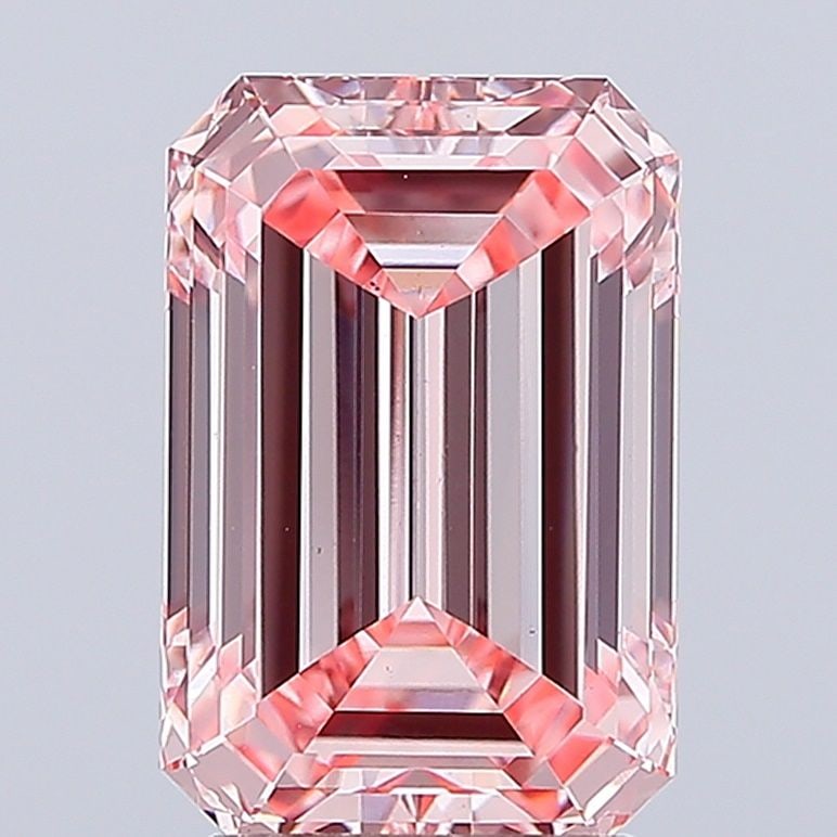 Loose Diamond - EMERALD 3.52ct Fancy Intense Pink VS1