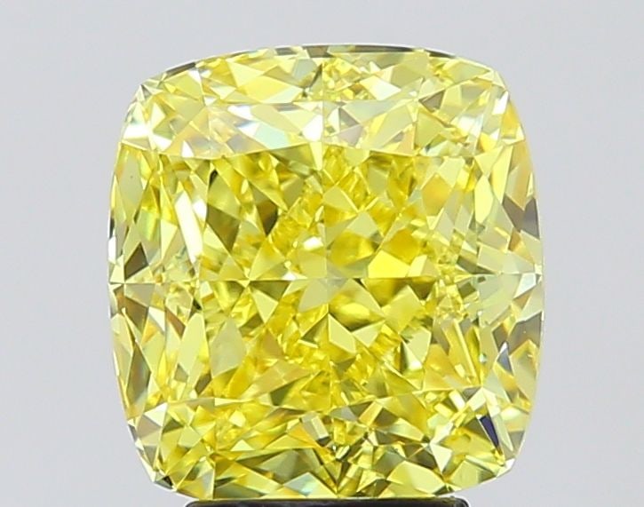 Loose Diamond - CUSHION MODIFIED 5.02ct Fancy Vivid Yellow VS1