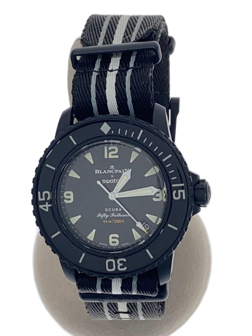 BlancpainxSwatch Black Scuba Fifty Fathoms Wristwatch