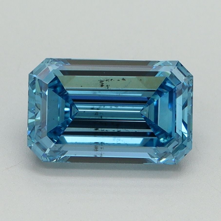 Loose Diamond - EMERALD 2.01ct Fancy Vivid Blue SI1: Loose Diamond - EMERALD 2.01ct Fancy Vivid Blue SI1 Source: This is a real non-mined Diamond that has been grown in a lab Shape: EMERALD Carats: 2.01 Color: Fancy Vivid Blue Certification: IGI Video: