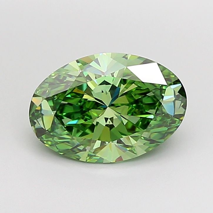Loose Diamond - OVAL 3.25ct Fancy Vivid Green VVS1: Loose Diamond - OVAL 3.25ct Fancy Vivid Green VVS1 Source: This is a real non-mined Diamond that has been grown in a lab Shape: OVAL Carats: 3.25 Color: Fancy Vivid Green Certification: IGI Video: