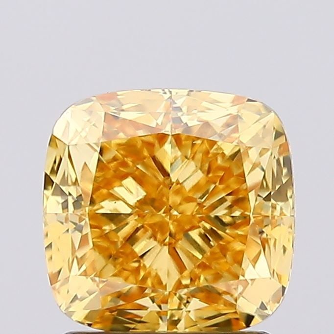 Loose Diamond - CUSHION MODIFIED 1.73ct Fancy Vivid Yellow VS1: Loose Diamond - CUSHION MODIFIED 1.73ct Fancy Vivid Yellow VS1 Source: This is a real non-mined Diamond that has been grown in a lab Shape: CUSHION MODIFIED Carats: 1.73 Color: Fancy Vivid Yellow Cert