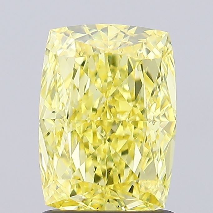 Loose Diamond - CUSHION MODIFIED 1.23ct Fancy Intense Yellow VS2: Loose Diamond - CUSHION MODIFIED 1.23ct Fancy Intense Yellow VS2 Source: This is a real non-mined Diamond that has been grown in a lab Shape: CUSHION MODIFIED Carats: 1.23 Color: Fancy Intense Yellow 
