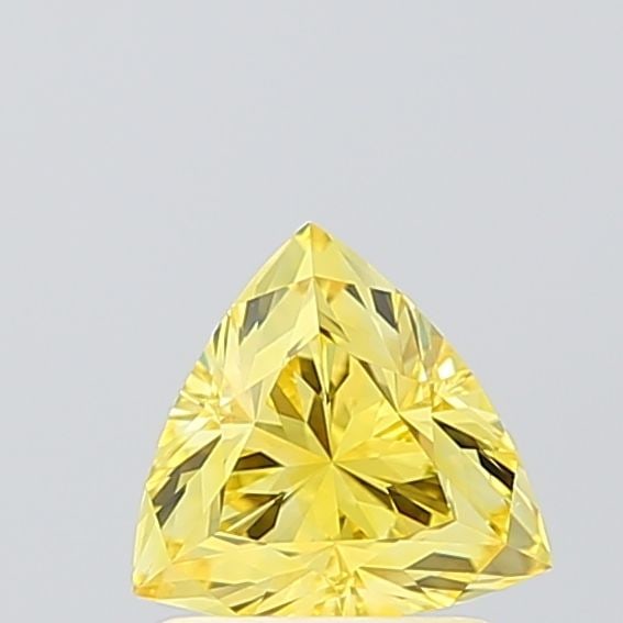 Loose Diamond - TRIANGULAR 1.01ct Fancy Vivid Yellow VS1: Loose Diamond - TRIANGULAR 1.01ct Fancy Vivid Yellow VS1 Source: This is a real non-mined Diamond that has been grown in a lab Shape: TRIANGULAR Carats: 1.01 Color: Fancy Vivid Yellow Certification: I