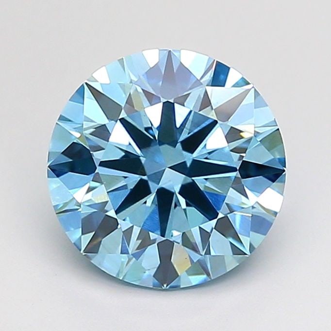 Ideal Loose Diamond - ROUND 2.03ct Fancy Vivid Blue VS2
