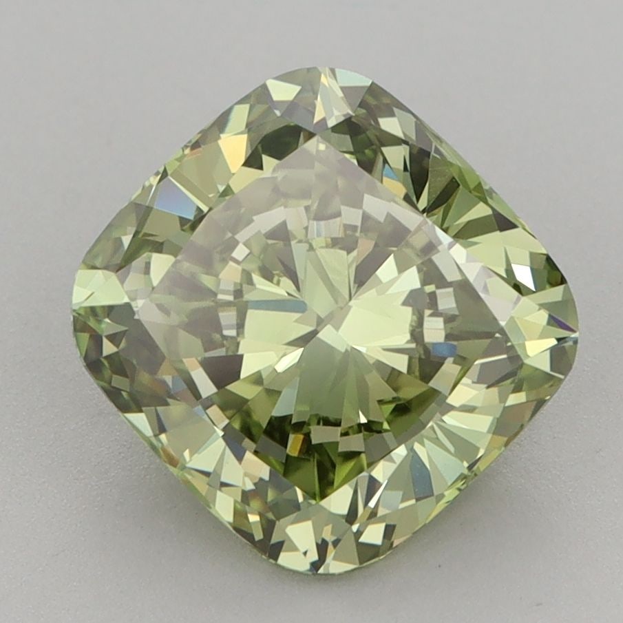 Loose Diamond - CUSHION MODIFIED 3.06ct Fancy Vivid Green VVS2: Loose Diamond - CUSHION MODIFIED 3.06ct Fancy Vivid Green VVS2 Source: This is a real non-mined Diamond that has been grown in a lab Shape: CUSHION MODIFIED Carats: 3.06 Color: Fancy Vivid Green Certi