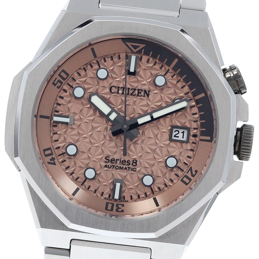 Citizen Series 8 Limited Edition Pink Dial Automatic Men's Watch: Citizen Series 8 Limited Edition Pink Dial Automatic Men's Watch This CITIZEN Series 8 NB6066-51W/9051-009KM03 men's wristwatch is a limited edition model with only 1,700 pieces produced. Crafted in J