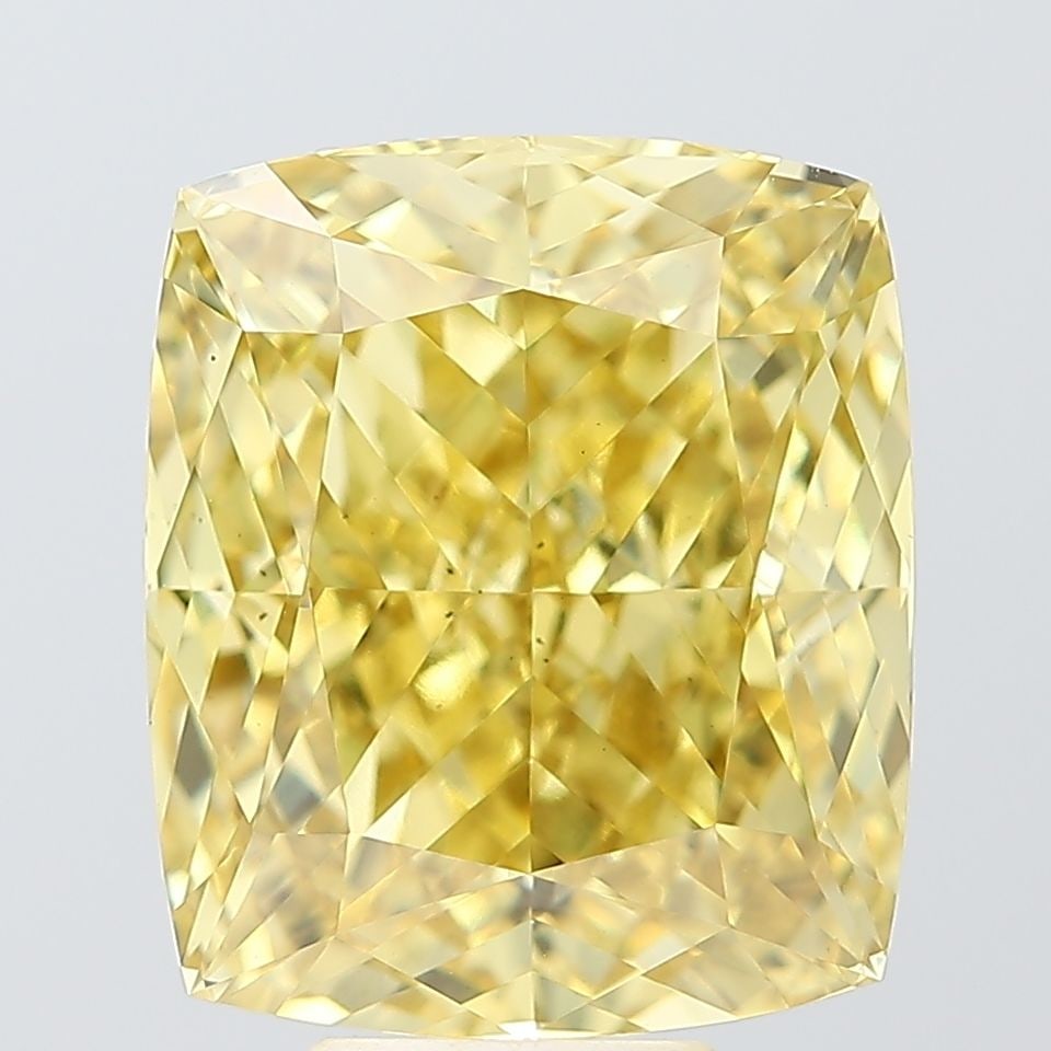 Loose Diamond - CUSHION MODIFIED 9.08ct Fancy Vivid Yellow VS2: Loose Diamond - CUSHION MODIFIED 9.08ct Fancy Vivid Yellow VS2 Source: This is a real non-mined Diamond that has been grown in a lab Shape: CUSHION MODIFIED Carats: 9.08 Color: Fancy Vivid Yellow Cert