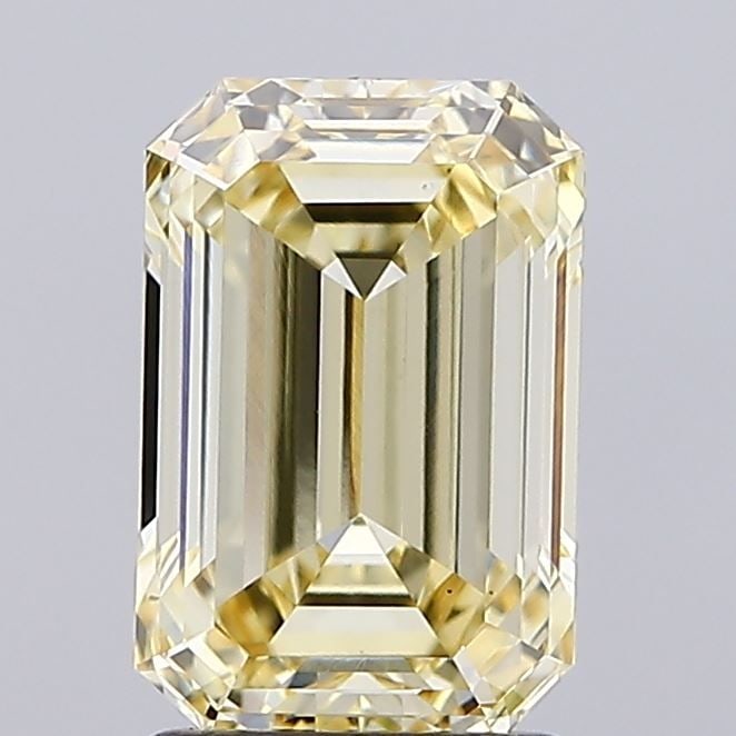 Loose Diamond - EMERALD 2.1ct Fancy Light Yellow VS1