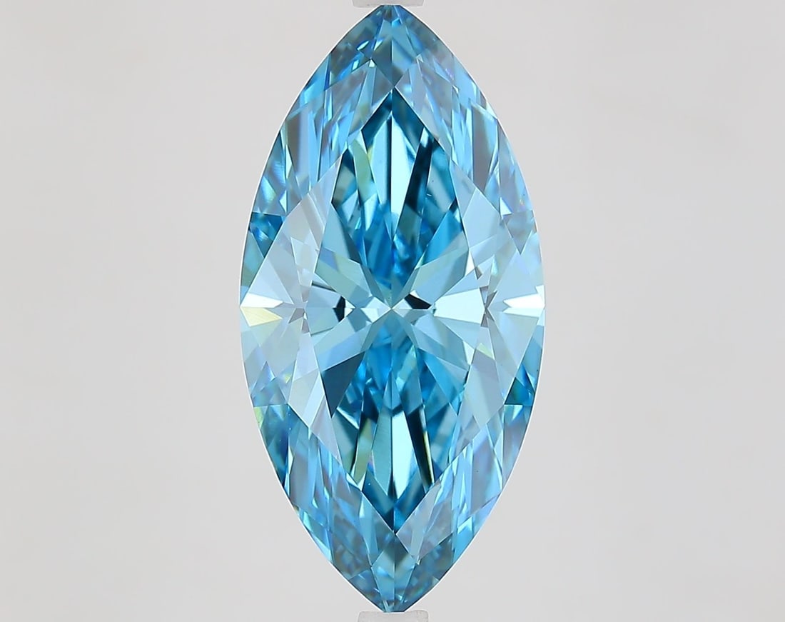 Loose Diamond - MARQUISE 5.76ct Fancy Vivid Blue VVS2