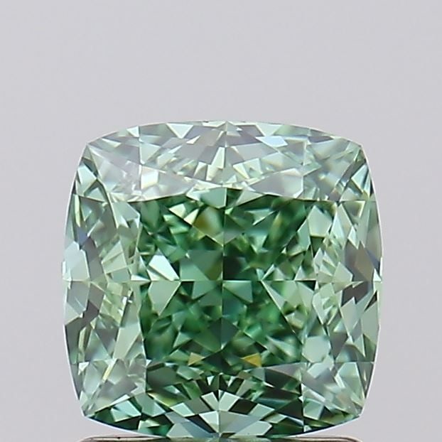 Loose Diamond - CUSHION MODIFIED 1.44ct Fancy Vivid Green IF: Loose Diamond - CUSHION MODIFIED 1.44ct Fancy Vivid Green IF Source: This is a real non-mined Diamond that has been grown in a lab Shape: CUSHION MODIFIED Carats: 1.44 Color: Fancy Vivid Green Certifi
