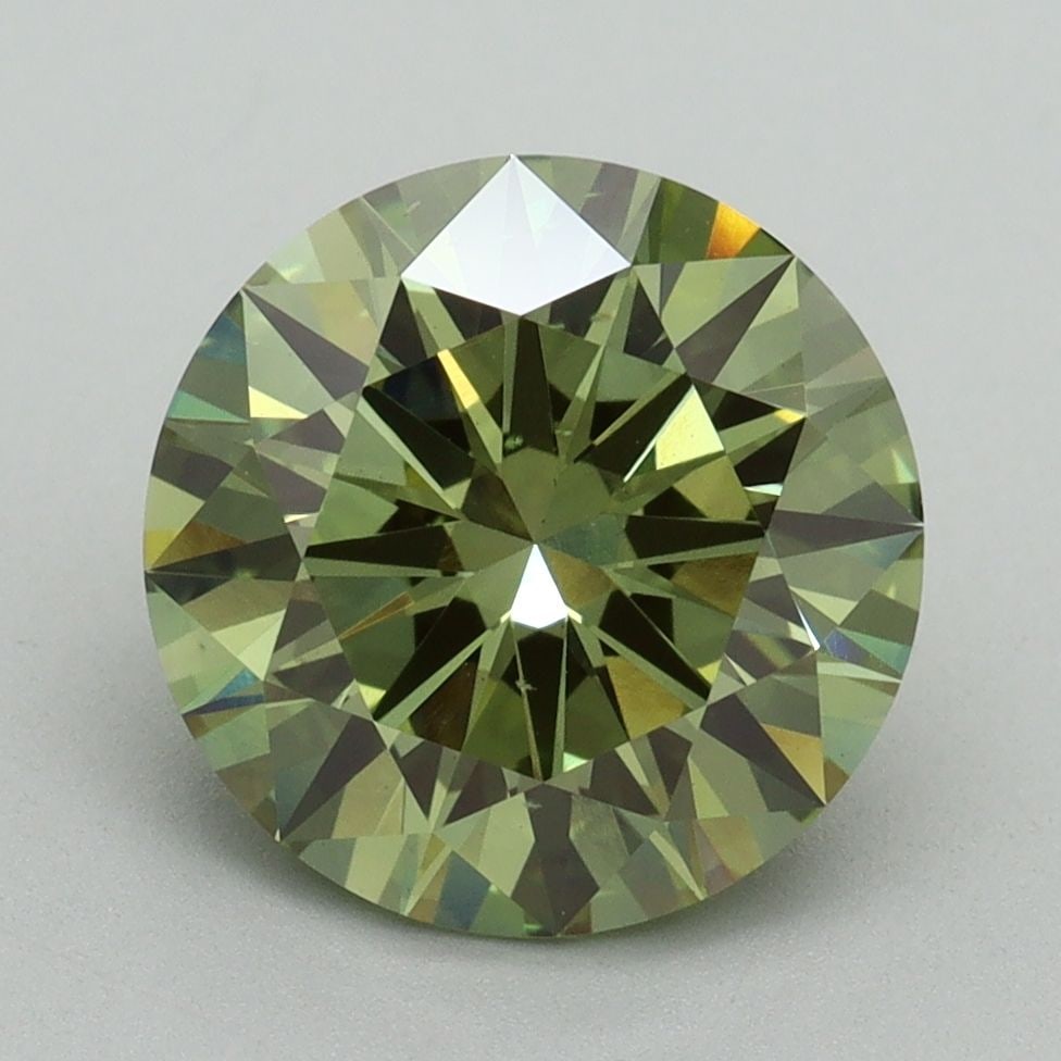 Ideal Loose Diamond - ROUND 3.15ct Fancy Vivid Green VS2