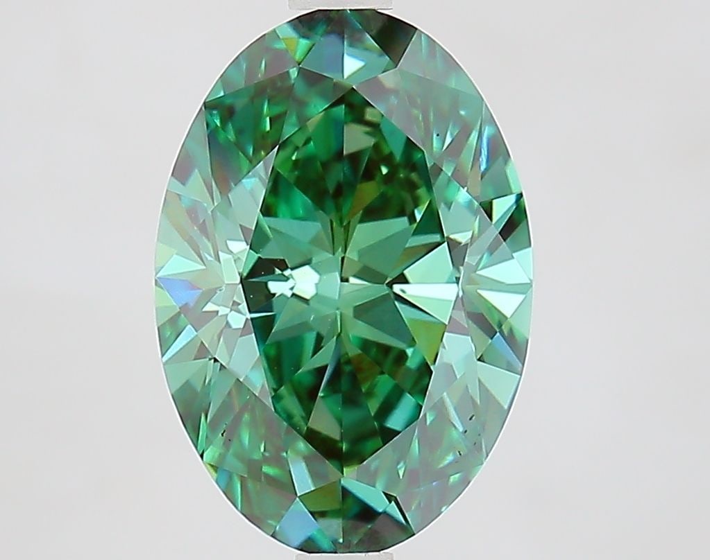 Loose Diamond - OVAL 3.08ct Fancy Vivid Green VS1