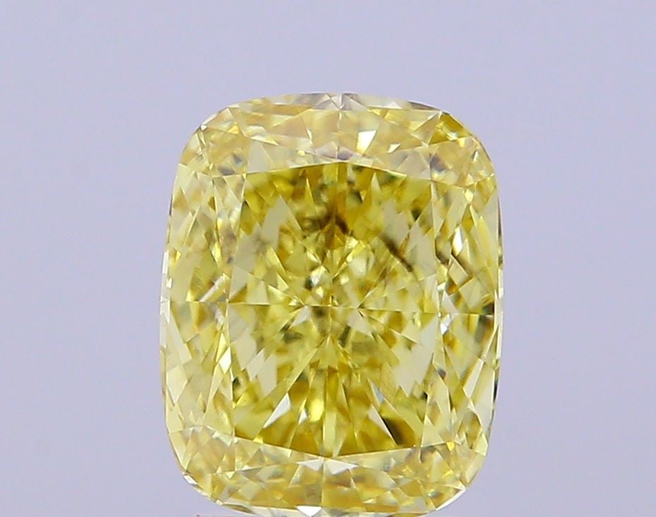 Loose Diamond - CUSHION MODIFIED 3.01ct Fancy Intense Yellow SI1