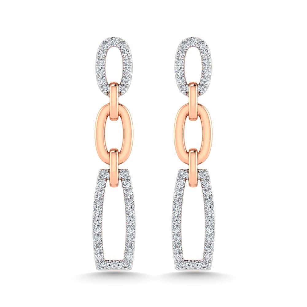 14K Two Tone Diamond 1/5 Ct.Tw. Fashion Earrings