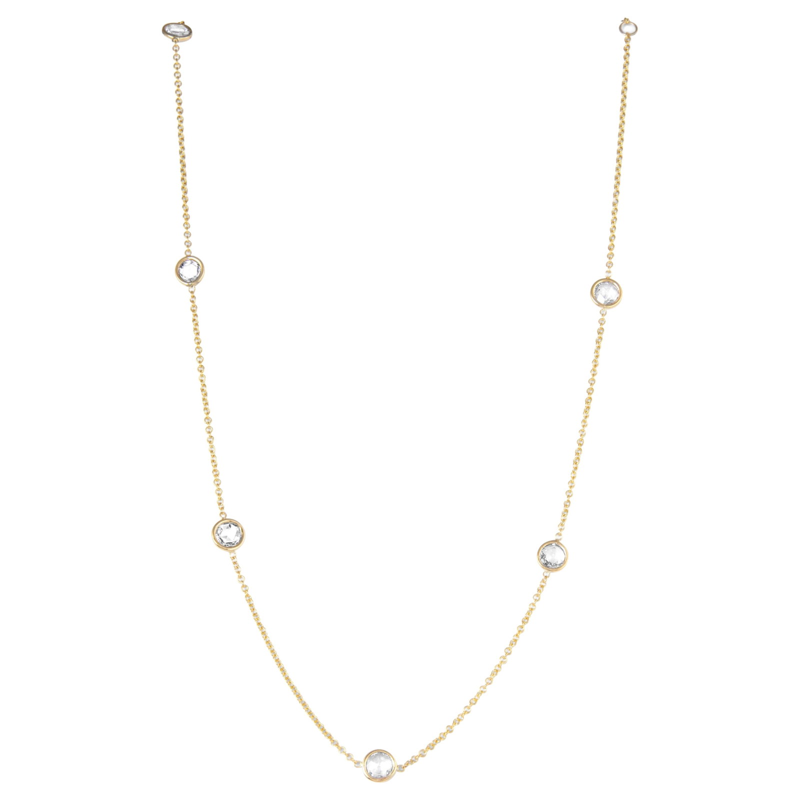 2.87ct Rose Cut Diamond Necklace 18k Yellow Gold (1 of 5)