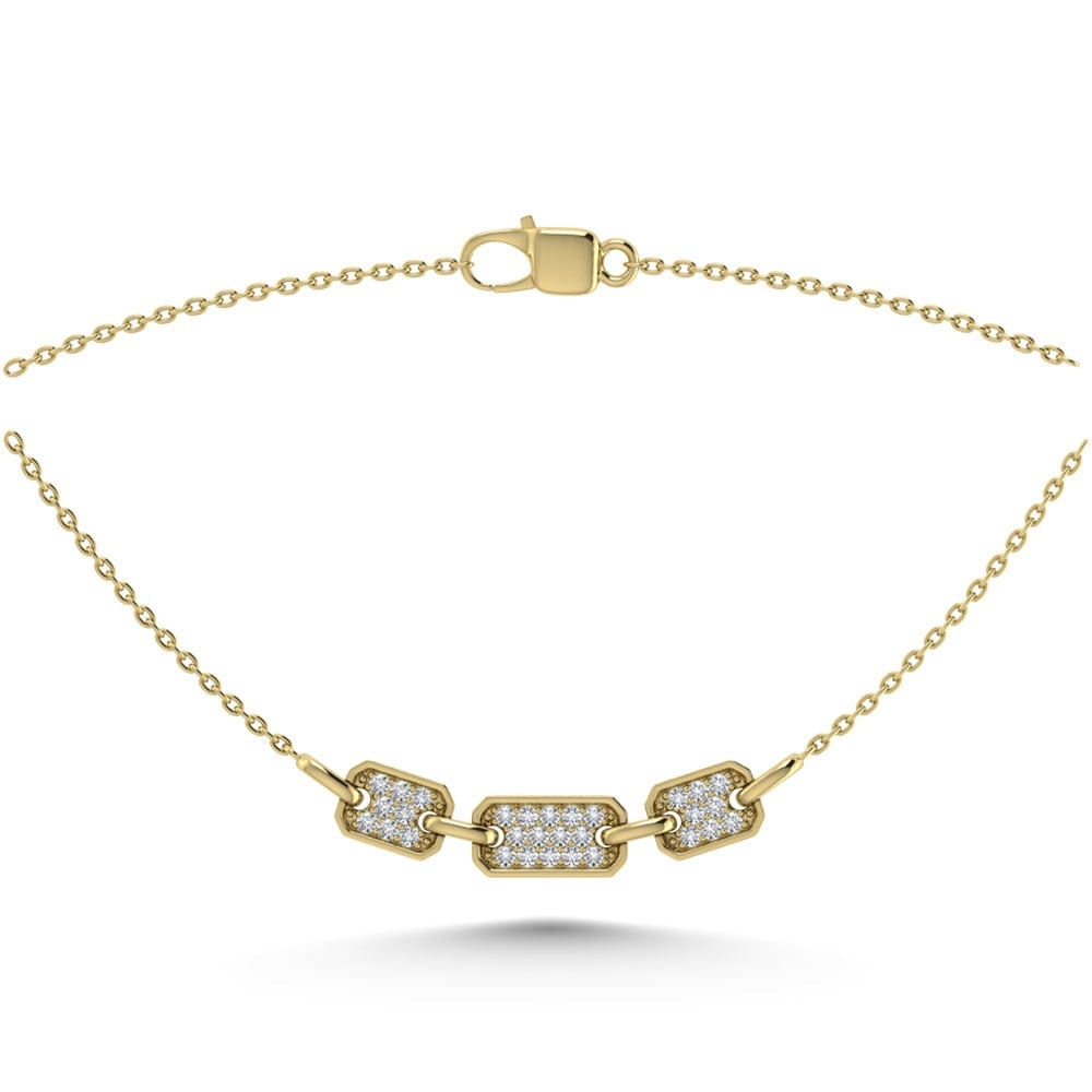 10K Yellow Gold Diamond 1/6 Ct.Tw. Fashion Necklace (18 inches)