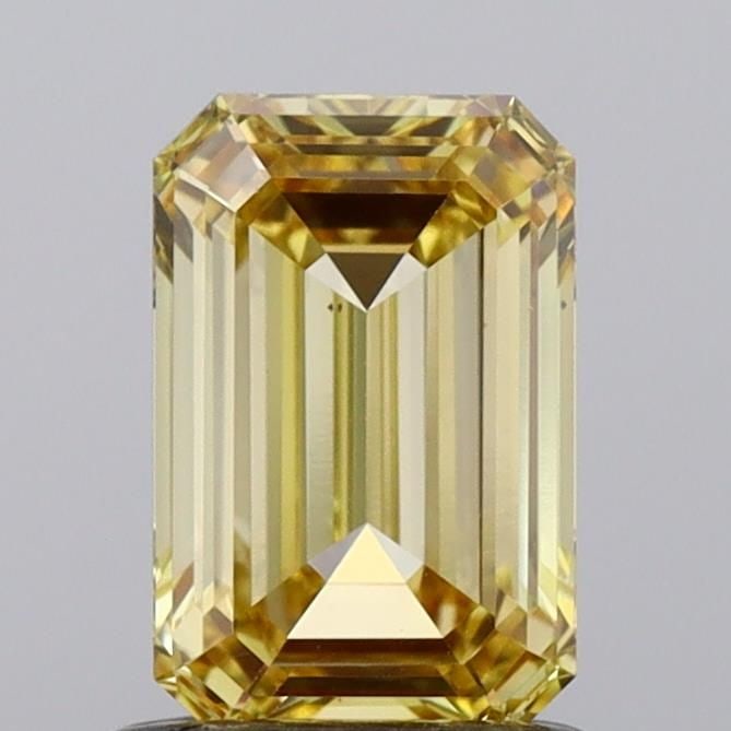 Loose Diamond - EMERALD 1.01ct Fancy Vivid Yellow VS2