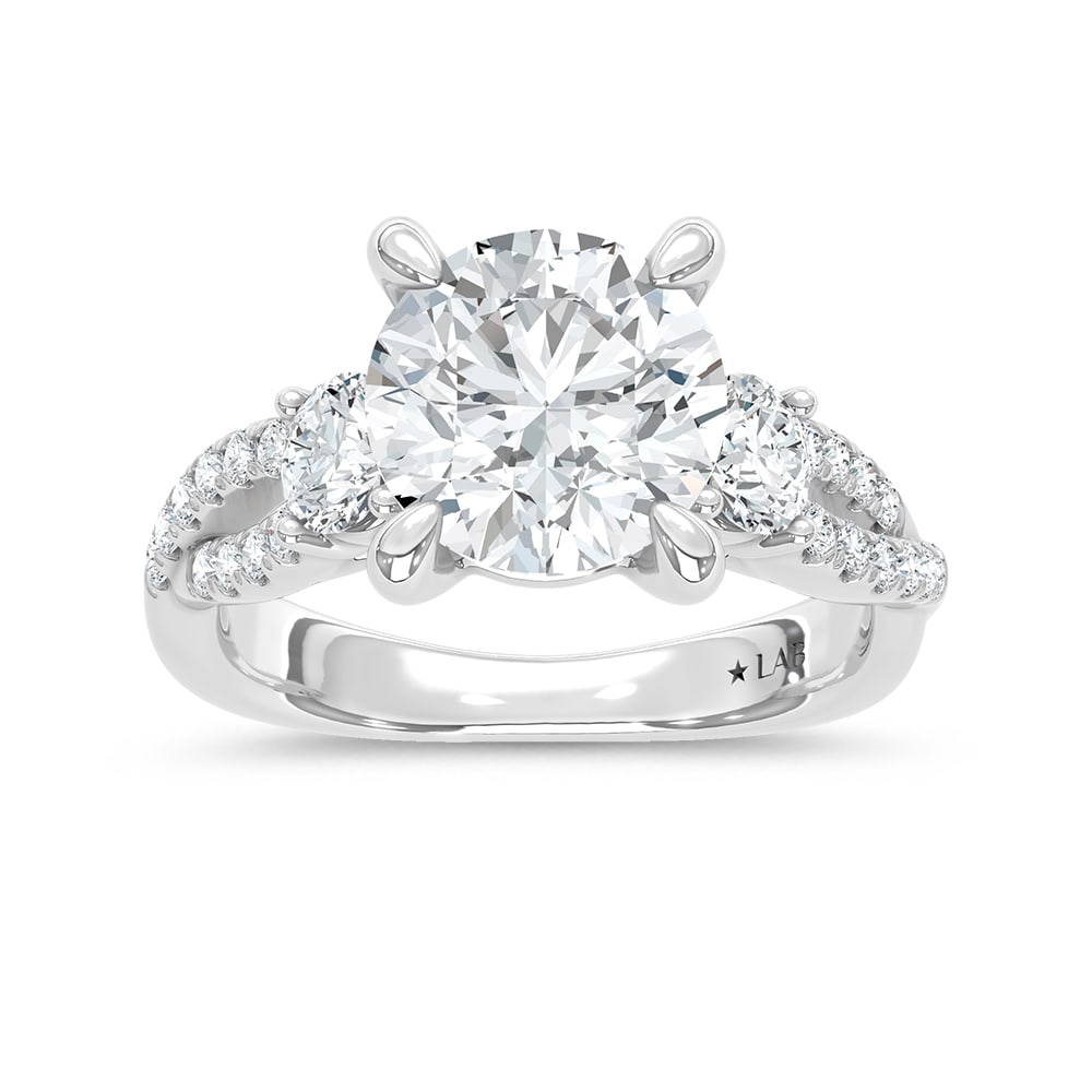 14K White Gold Lab Grown Diamond 3 3/4 Ct.Tw. Engagement Ring