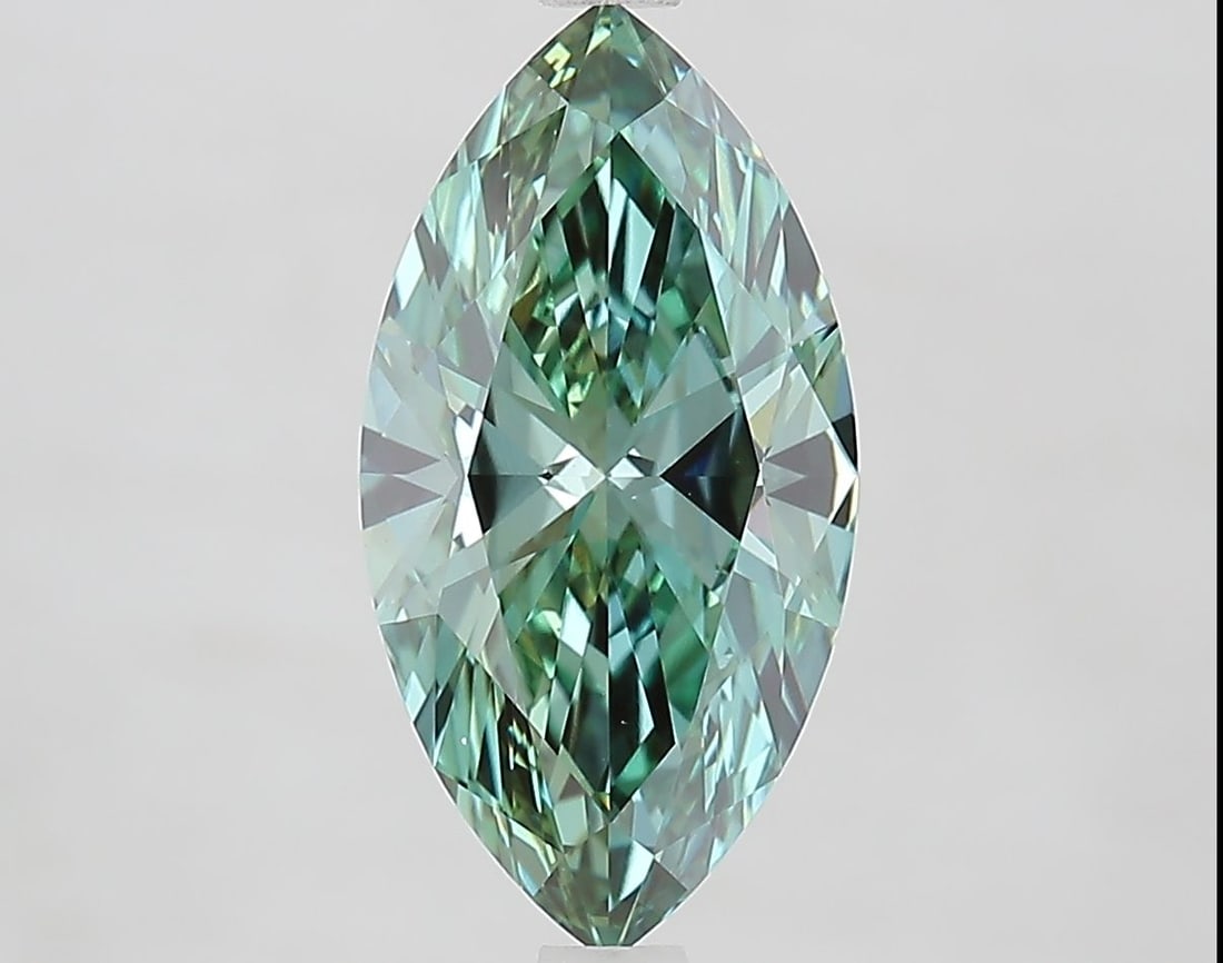 Loose Diamond - MARQUISE 2.62ct Fancy Vivid Green VVS2