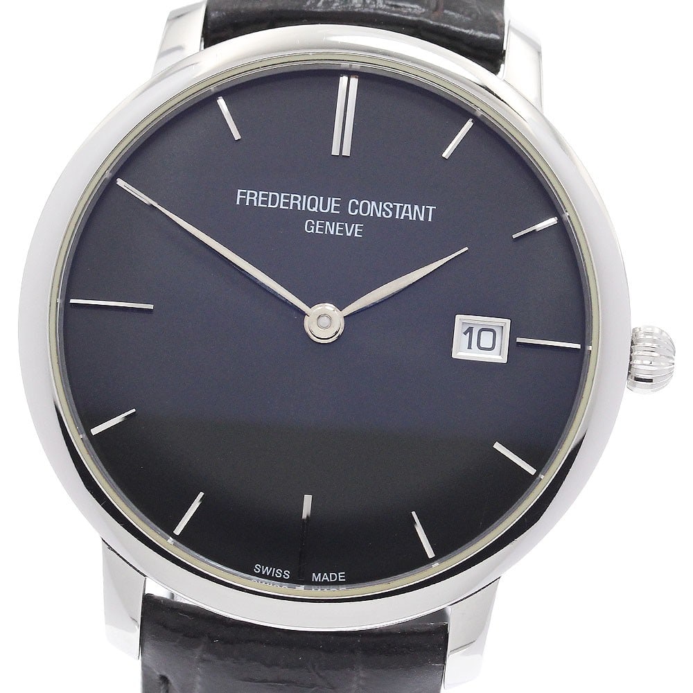 Frederique Constant Slimline Date Automatic Men's Wristwatch FC-306X4S6: Frederique Constant Slimline Date Automatic Men's Wristwatch FC-306X4S6 This Frederique Constant Slimline Date men's wristwatch, model FC-306X4S6, features a stainless steel case paired with a black l