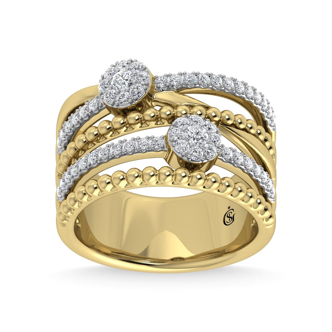14K Yellow Gold Diamond 1/2 Ct.Tw Stackable Ring: 14K Yellow Gold Diamond 1/2 Ct.Tw Stackable Ring 14k Yellow Gold Stone Color: G-h Stone Clarity: Si Each ring is presented in standard size 6.5. Complimentary resizing is available between sizes 510 (