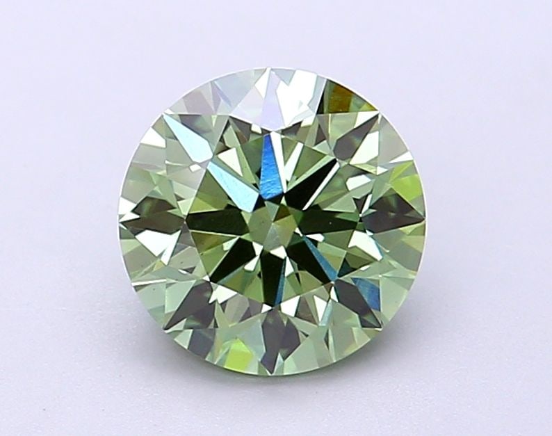 Ideal Loose Diamond - ROUND 1.69ct Fancy Vivid Green VS1