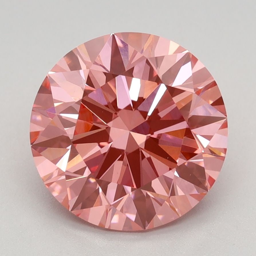 Ideal Loose Diamond - ROUND 2.59ct Fancy Vivid Pink VVS2