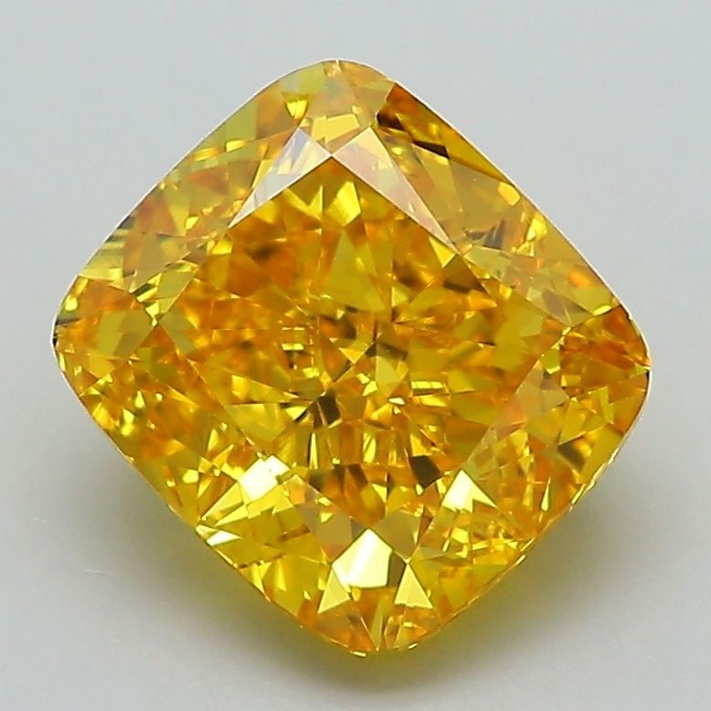 Loose Diamond - CUSHION MODIFIED 2.73ct Fancy Vivid Yellow VVS1