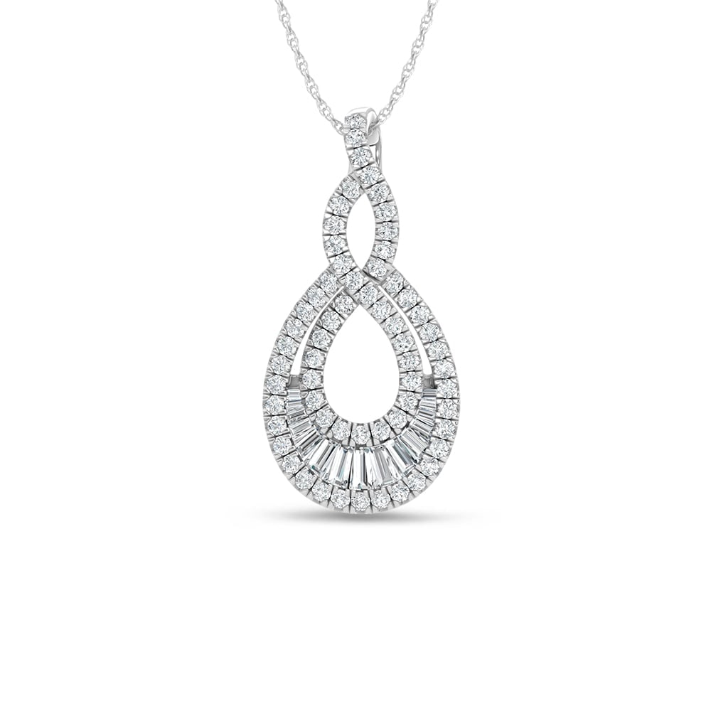14K White Gold Lab Grown Diamond 2 1/2 Ct.Tw. Fashion Pendant: 14K White Gold Lab Grown Diamond 2 1/2 Ct.Tw. Fashion Pendant Crafted for brilliance, this 14K white gold fashion pendant features lab-grown diamonds totaling 2 1/2 carat total weight. 14k White Gold 