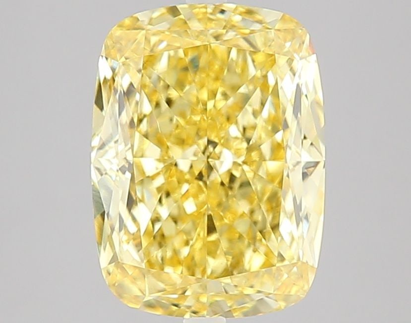 Loose Diamond - CUSHION MODIFIED 4.02ct Fancy Intense Yellow VS1: Loose Diamond - CUSHION MODIFIED 4.02ct Fancy Intense Yellow VS1 Source: This is a real non-mined Diamond that has been grown in a lab Shape: CUSHION MODIFIED Carats: 4.02 Color: Fancy Intense Yellow 