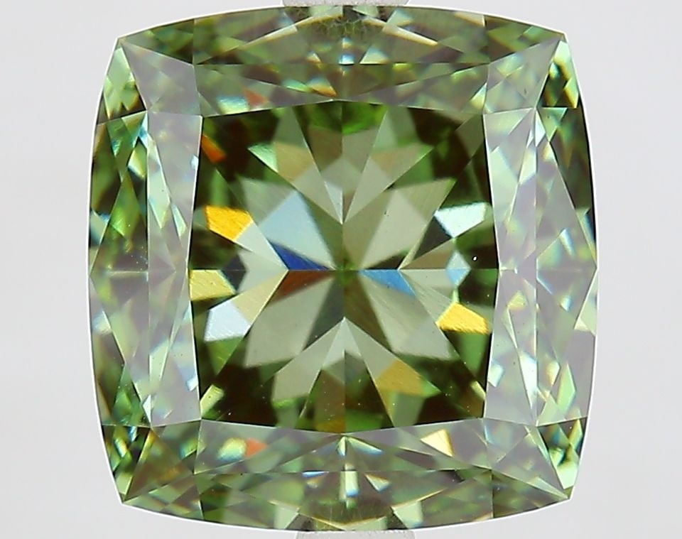 Loose Diamond - CUSHION MODIFIED 5.09ct Fancy Vivid Green VS1